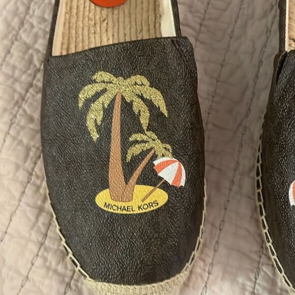 Michael Kors Palm Tree Espadrille Loafers Size 10 - Picture 2 of 11